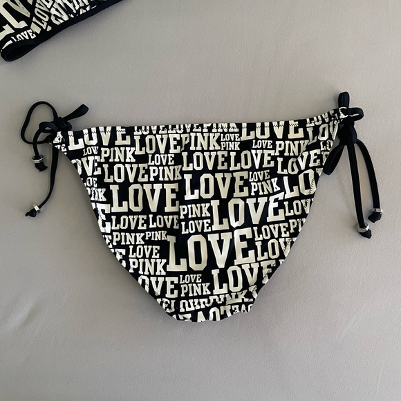 🌟SALE🌟 PINK Victoria’s Secret Rhinestone Bikini, Black/White - Picture 7 of 8